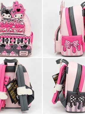 Loungefly Sanrio My Melody & Kuromi Cake Mini Backpack Pink Black